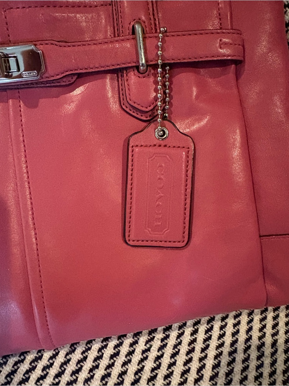 Coach Vintage Rose Pink Chelsea Leather Double-Handle Shoulder Bag - Picture 5 of 16